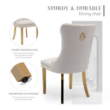 AADEN 2x Velvet Dining Chairs with Golden Metal Legs-Beige V226-SW1501BG