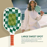 Set 2 White And Green T700 Carbon Fiber Pickleball Paddle Set - 2 Paddles, 4 Balls, and Portable V888-ELOSUNG23605