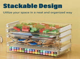 2 Pcs 5.5qt 9 X 13 Plastic Portable Project Case with Snap-Tight Clear Stackable Storage Box with V1366-AZ2-W-14555