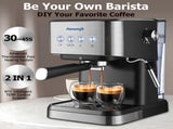 Premium Espresso Coffee Machine with Touch Control Panel & Steam Milk Frother 1050W Stainless Steel V888-ELOSUNG44770