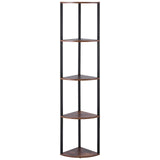 VEVOR 5 Tier Corner Shelf Tall Corner Stand with LED Light Narrow Display Rack V952-ZLSZJSNJTMK655TLO001V9