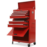BULLET 8 Drawer Tool Box Cabinet Chest Storage, Toolbox Garage Organiser Set, Red V219-TOLCABBU81RA