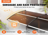 Window Door Awning Canopy 40" x 40", UPF 50 Polycarbonate Entry Door Outdoor Window Awning V952-MCZYPYCZS4040A515V0