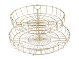 2 Tier Fruit Basket Iron Round Golden Nordic Household Snack Storage Tray for Party Desktop Kitchen V1294-YM0717-3115220084911