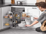 Min 15"W Opening Blind Corner Pull Out Organizer, 2 Tier 4 Shelf Kitchen Cabinet Organizer, Chrome V952-MJSNLDGG2C25YYEKJV0