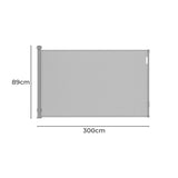 BoPeep Retractable Baby Safety Gates 300cm Grey 300 cm KD1134-300-GY