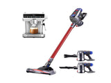 Devanti K7 Cordless Stick Vacuum Cleaner plus Coffee Maker Machine Espresso VAC-K7-RD-CM-06-SS