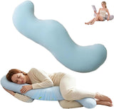 Pea Pod Shape Body Pillow for Adults Full-Body Support Side Sleeper Pillow, Pregnancy Back Pain V1107-CS-BSMBZ9