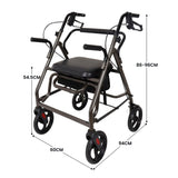 Orthonica Foldable Steel Frame Rollator Walker - Grey FRW-MAS-01L-GY