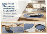 5pcs Woven Placemats 15 Inch Braided Table Mats Washable Blue for Dining V1192-AZ-W-21587