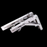 2x 20" Stainless Steel Folding Table Bracket Shelf Bench 50kg Load Heavy Duty V63-836671