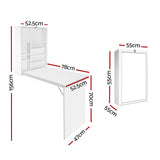 Artiss Computer Desk Bookshelf Wall Mount White DESK-WALL-WH