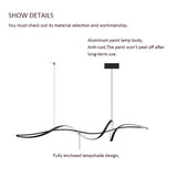 BAMDECOR A036 Modern LED Linear Pendant Lights with Dimmable LED and Adjustable Hanging Length 160cm V255-A36-L160-A