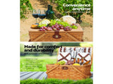 Alfresco 4 Person Picnic Basket Set Wooden Blanket Cooler Bag Outdoor Insulated PICNIC-WOOD-4PPL-COOLER