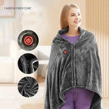 Electric Heated Flannel Blanket - 150x80cm USB-Powered Wearable Heating Shawl V888-ELOSUNG15115