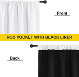 2 Pack White Blackout Curtains for Bedroom, Thermal Insulated Rod Pocket Drapes for Light Blocking V1189-LC-AMZ-00229