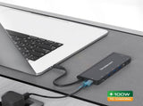Simplecom CHT590 USB-C SuperSpeed 9-in-1 Multiport Docking Station HDMI 2.0 V28-SIMCHT590
