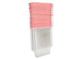 100Pcs Triangular Cake Holder Box Transparent PET Food Cupcake Packaging ContainerPink V1294-YM0901-3118210044312