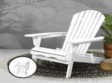 Gardeon Adirondack Outdoor Chairs Wooden Foldable Beach Chair Patio Furniture White FF-BEACH-NTLCHAIR-WH