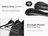 TOPIA HANGER Black Wooden Coat Hanger 6 Pack, Wide Shoulder Wood Suit Hangers with Extra-Thick Flat V1258-DP02-F-232