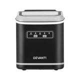 Devanti Ice Maker Machine Portable 12kg Countertop w/Self Cleaning 1.3L Black IM-ZB12K-BK