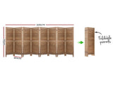 Artiss 8 Panel Room Divider Screen 326x170cm Louver Oak RD-B-0539-8P-BR