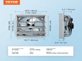 Shutter Exhaust Fan, 406 mm High-speed 1400RPM 1506 CFM, Aluminum Wall Mount Attic Fan with V952-BYCSPQSDJAC16NRV5V3