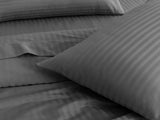 KENSINGTON 1200TC COTTON SHEET SET IN STRIPE-KING - CHARCOAL ABM-202143