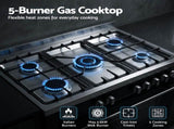 Devanti 90cm Dual Fuel Cooker Gas Cooktop Electric Oven 5 Burner FDO-GAS-5B-BK