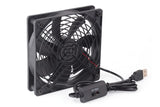 USB Cooling Fan with Speed Controller for Computer Case PC CPU Case DC 5V Office Use V1263-JX-6308