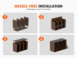Wood Literature Organizer Adjustable File Sorter 24 Compartments Brown V952-MZWJZLFPJBH24D1RVV0
