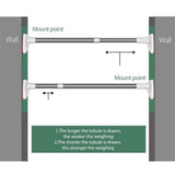 Tension Rod, No Drill Closet Rod Installation, Telescopic Support Bar for Clothes Drying, Wardrobe V1192-AZ-W-29989