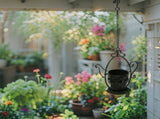 Hanging Teapot Planter w Chain 34cm V637-40474TPT