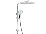 WELS Double Round Shower Head Handheld Sliding Rail Arm Chrome 12" Rainfall Set V1233-C4902B22HR003M4CKSR112