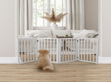 Wooden Pet Gate Dog Fence Retractable White 600x 3MM PT1060-4-WH