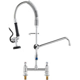 Commercial Faucet with Pre-Rinse Sprayer, 26" Height, 8" Center, 12" Swing Spout, Deck Mount Kitchen V952-JBSYCXSLTJBSN8H9GV0