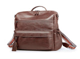 Brown Fashionable Large-Capacity Women's Backpack - Waterproof, Durable, High-Quality PU Leather V1265-263-BROWN4