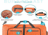 85L Foldable Travel Duffel Bag, Water-Resistant Weekender Sports Bag with Shoe Compartment, V1237-ZY-924-389