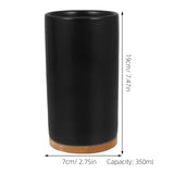 HOOWIFFY 1 Set Black Ceramic Bamboo Bathroom Essentials Toothbrush Holder Soap Dispenser Storage V1189-WXFWAL-20260326-02500