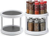 1 Pack 2 Tier Acrylic Clear Lazy Susan, 9.25inch Pcak 10inch Plastic Susan V1259-DP01-A-4598