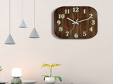 Glow in Dark Wall Clock Wooden 12 Inch Square Silent Battery Operated Rustic Luminous Wall Clock for V1294-YM0901-3115250017011