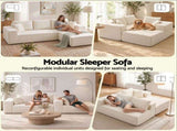 Artiss Modular Sectional Sofa 4-Seater L-Shaped Boneless Sofa Bed Chaise Lounge SB-C-CHEN-L-WH-AB