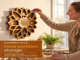 Sunflower Wall Hanging Wooden Display, Decor Storage in One, for Bedrooms Living Rooms Entryways V1366-AZ2-W-15574