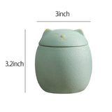 Smiley Cat Shaped Pet Urn for Ashes - Memorial Urn for Cats Dogs, Pet Cremation Urn with Ceramic V1107-135-35110-GRN-L