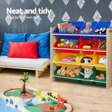 Keezi Kids Toy Box 12 Bins Bookshelf Organiser Children Storage Rack FURNI-G-TOY110-WD