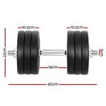 Everfit 35kg Dumbbell Set Weight Plates Dumbbells Lifting Bench FIT-K-DB-SET-35KG