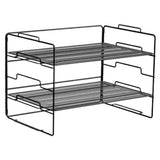 Black Metal Desktop File Organizer Rack, Multi-Functional Office Document Holder and Storage V1369-AZ3-W-15697