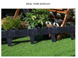 30-pack Black Interlocking Faux Stone Garden Edging Fence - Flexible PVC Flower Bed Border Panel for V888-ELOSUNG56436