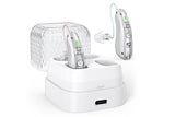 Smart Noise Reduction BTE Hearing Aid with Charging Case Rechargeable Sound Amplifier - Silver V1263-JX-6588-1