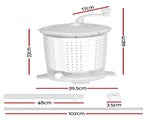 Devanti Portable Washing Machine Manual Spin Dryer Compact for Camping Caravan Apartment PWM-B-2.5KG-WH